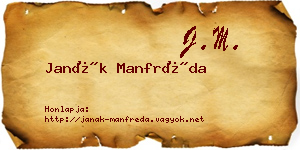 Janák Manfréda névjegykártya